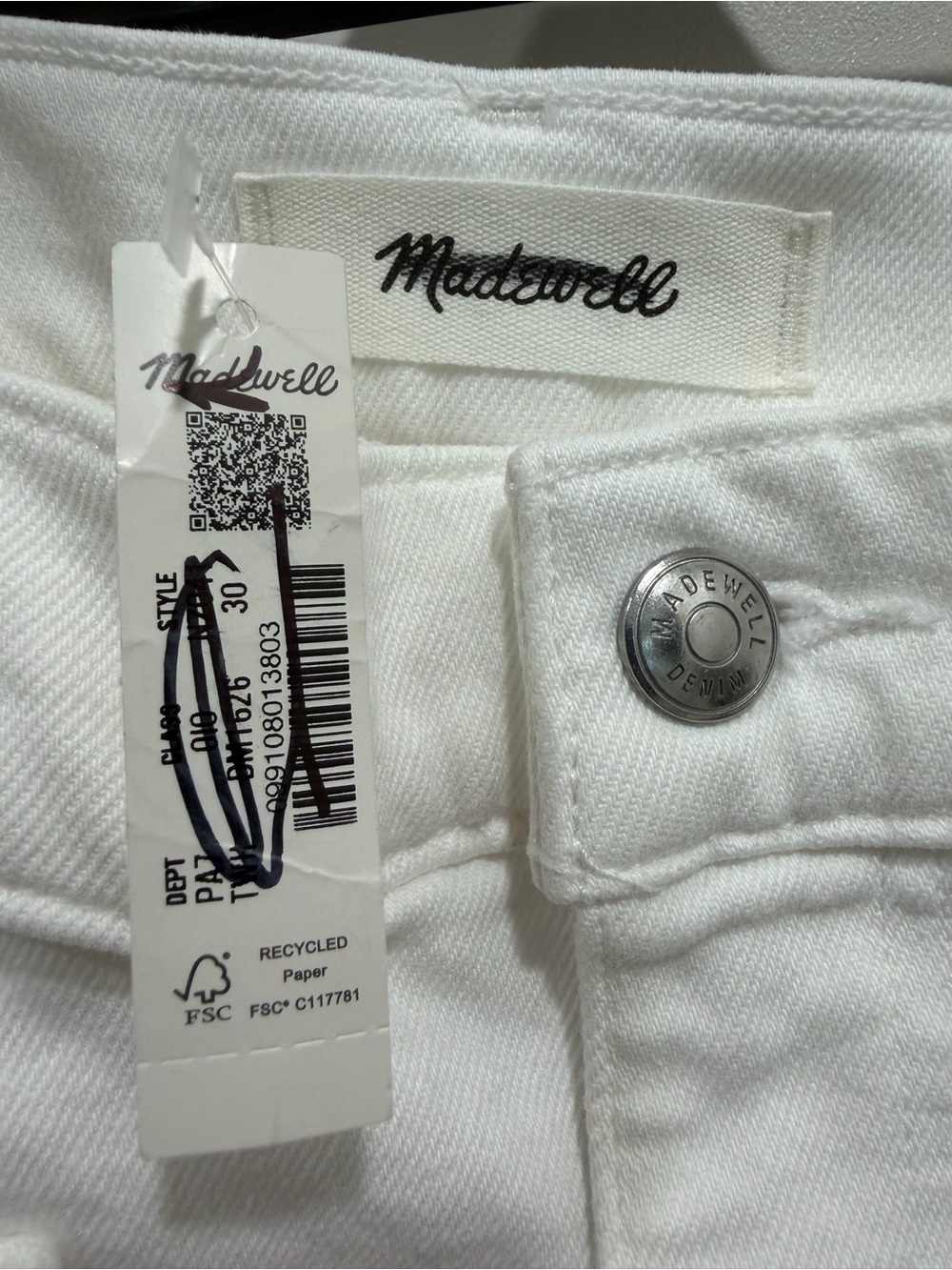 Madewell Emmy Wide Leg Jeans White size 30 NWT Super Stretch Denim - Picture 7 of 9